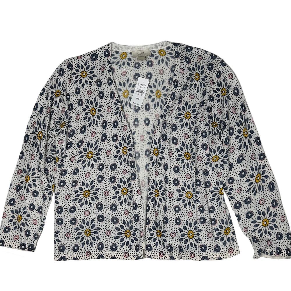 Loft Outlet Open Front Spring Print Sweater - NWT Size M